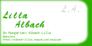 lilla albach business card